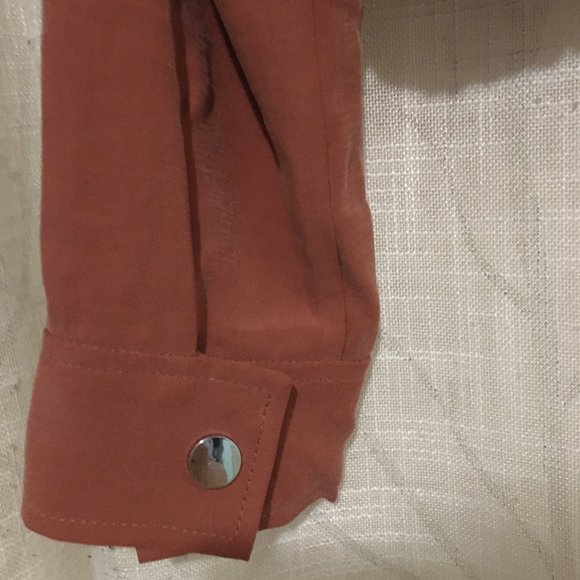 Rust Wash Cropped Retro Rayon Bomber Blazer - Picture 11 of 14